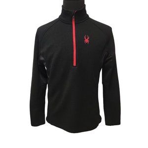 Spyder Mens Black Long Sleeve 1/4 Zip 100% Polyester Sweater Size Medium